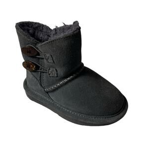 Bearpaw Toddler Girls Grey Short Shearling Suede Boots Size 7